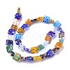 Square Handmade Millefiori Glass Beads Strands LK-R004-14-2