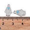 Brass Micro Pave Clear Cubic Zirconia Charms KK-F871-47P-3