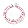 4Pcs 4 Style Smiling Face Flower Acrylic & Glass Seed Beaded Necklaces Set for Women NJEW-JN04015-1