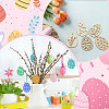 50Pcs 5 Style Easter Unfinished Wood Pendant Ornaments WOOD-GF0002-01-5