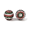 Christmas Theme Resin Rhinestone Round Beads RESI-S313-18x20-09-3