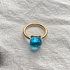 Square 304 Stainless Steel with Glass Finger Rings FS-WG8AAFA-09-1