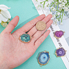 Electroplate Natural Druzy Agate Links Connectors G-AR0003-93G-3