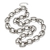 304 Stainless Steel Twisted Oval Link Chain Necklaces NJEW-R023-13P-4