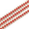 Brass Handmade Faceted Glass Beaded Chains CHC-F012-04A-1