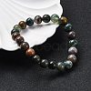 Natural Indian Agate Beaded Stretch Bracelets BJEW-I253-8mm-11-6