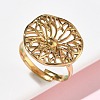 Adjustable 304 Stainless Steel Cuff Rings RJEW-Z121-01G-02-1