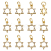 12Pcs Rack Plating Brass Micro Pave Cubic Zirconia Charms KK-HS0015-04-1