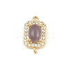 Brass Micro Pave Clear Cubic Zirconia Connector Charms CU-CBAFB7D-04G-03-1