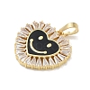 Rack Plating Brass Micro Pave Clear Cubic Zirconia Pendants KK-A224-15G-3