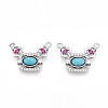 Synthetic Turquoise Rectangle with Flower Pendants KK-N258-15P-1