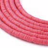 Flat Round Handmade Polymer Clay Beads CLAY-R067-6.0mm-25-3