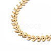 Enamel Ear of Wheat Link Chain Necklace NJEW-P220-02G-06-3