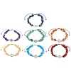 7Pcs Chakra Theme Natural & Synthetic Mixed Gemstone Chips Braided Beads Bracelets BJEW-JB11326-2