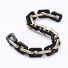 Handmade CCB Plastic Boston Link Chains AJEW-JB00683-07-2