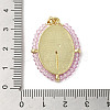 Brass Pave Shell Pendants KK-I708-01C-G-3