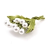 Bouquet Alloy Brooch with Resin Pearl JEWB-O009-14-3