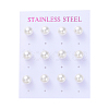 Plastic Imitation Pearl Stud Earrings STAS-D0001-03-P-3