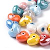 Glazed Porcelain Beads Strands X-PORC-K003-02-4