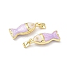 Brass Enamel Pendants KK-Z134-06G-03-2