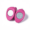 Spray Painted Alloy Magnetic Clasps with Loops PALLOY-T080-19A-NR-5