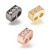 Brass Micro Pave Cubic Zirconia Slide Charms ZIRC-G166-33-1