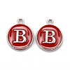 Platinum Plated Alloy Enamel Charms X-ENAM-S118-03B-P-1