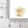 Brass Micro Pave Clear Cubic Zirconia Charms KK-Z151-18G-W-3