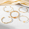 5Pcs 5 Styles Alloy Bangles WG70F83-01-4