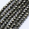 Natural Pyrite Beads Strands G-J369-19-3mm-1