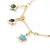 Star Brass Enamel Charm Bracelets X-BJEW-JB05221-02-2
