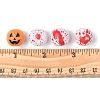 40Pcs 4 Colors Halloween Theme Printed Natural Wooden Beads WOOD-FS0001-03-6