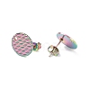 Ion Plating(IP) 304 Stainless Steel Ear Stud Findings STAS-O119-16C-M-1