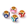 Golden Brass European Beads KK-A155-28G-1