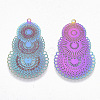 Ion Plating(IP) 304 Stainless Steel Filigree Pendants X-STAS-R102-10-2