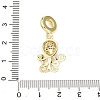 Brass Micro Pave Clear Cubic Zirconia Sea Animal European Dangle Charms KK-B159-04G-01-3