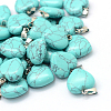 Heart Dyed Synthetic Turquoise Pendants G-Q371-09-1