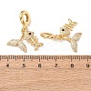 Ocean Brass Micro Pave Clear Cubic Zirconia European Dangle Charms KK-H278-03G-02-3