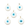Handmade Evil Eye Lampwork Pendants LAMP-F031-03G-03-1
