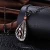 Fashion Brass Micro Pave Cubic Zirconia Pendant Necklaces NJEW-BB34096-5