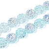 Electroplate Transparent Glass Beads Strands EGLA-N055-01-2