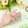 2Pcs 2 Colors Cute Elephant Enamel Rhinestones Pendant Keychain KEYC-WR0001-39-4