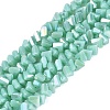 Electroplate Opaque Glass Beads Strands EGLA-Q139-01A-C14-1