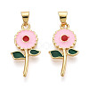 Brass Enamel Pendants KK-N265-08G-1