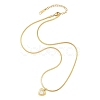 Ion Plating(IP) 304 Stainless Steel & Shell Heart Pendant Flat Snake Chain Necklaces for Women NJEW-F328-07G-2