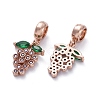 Brass Micro Pave Cubic Zirconia European Dangle Charms ZIRC-F074-05RG-2