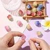 16Pcs 4 Colors Gradient Color Opaque Acrylic Beads MACR-CJ0002-32-5