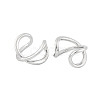 Rack Plating Brass Cuff Earrings for Women EJEW-P278-01P-2