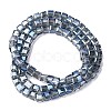 Electroplate Glass Beads Strands EGLA-H108-01A-PL02-4