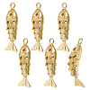 6Pcs Brass Pendants KK-BC00015-48A-1